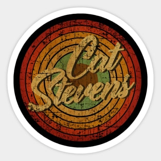 circle vintage retro, Cat Stevens circle vintage retro faded Sticker